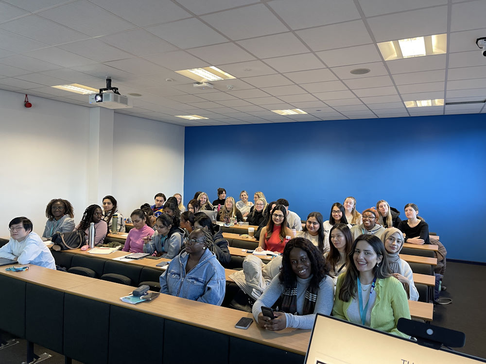 Group of student before a lecture on how to make homemade skin care