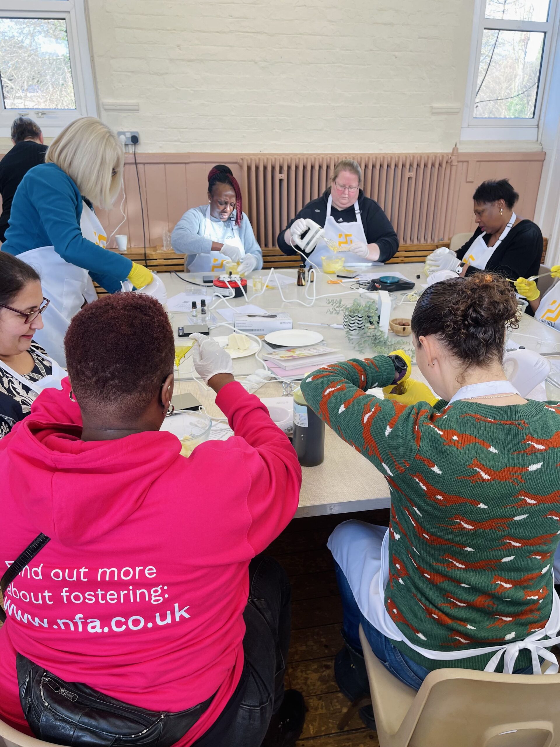 National Fostering group learning about cosmetic formulation